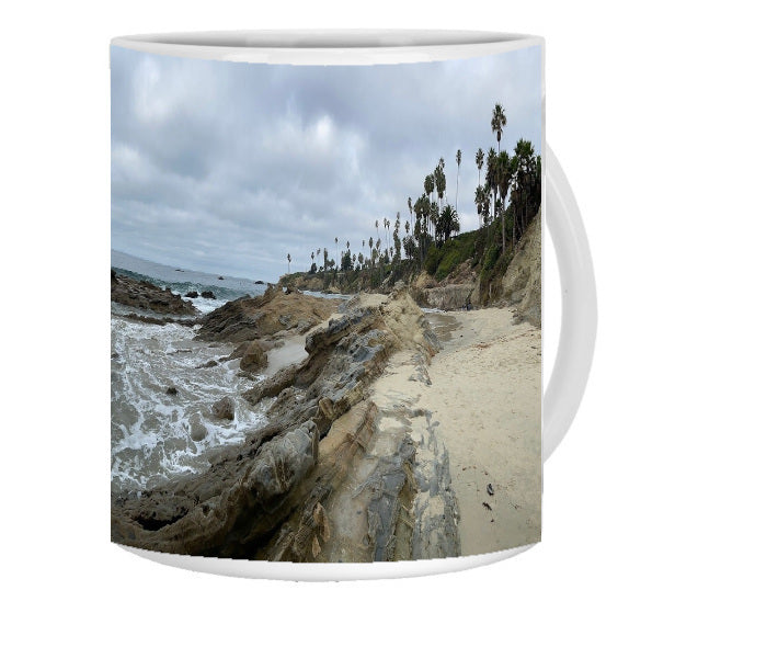 11oz White Mug - Wrap-around Ocean scene 1