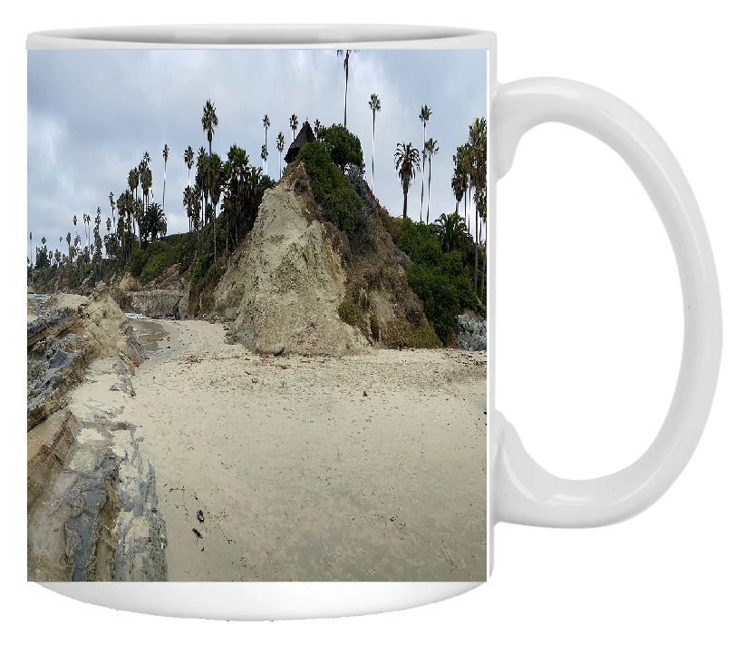11oz White Mug - Wrap-around Ocean scene 1